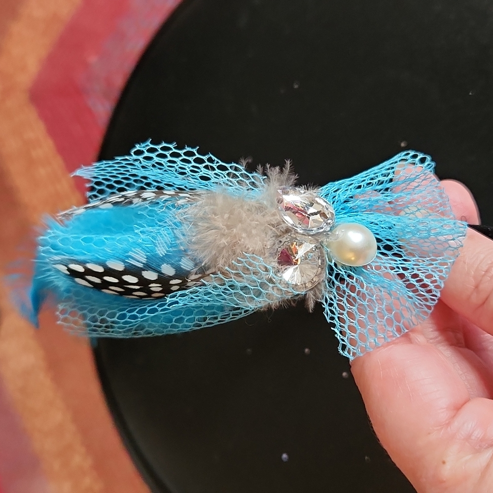 Blue Feather Headband